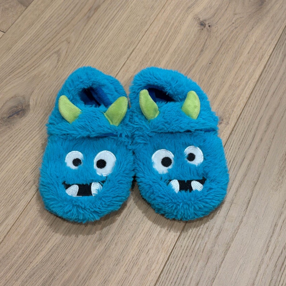 Blue Monster Kids Slippers